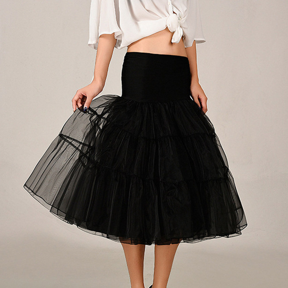 Wedding Tap - Czarna krótka spódnica tutu bez obręczy,