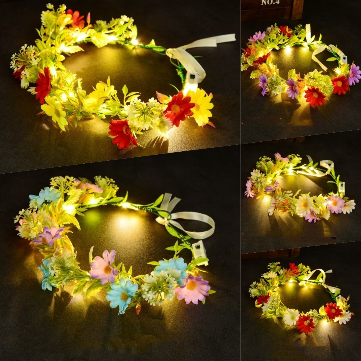 Wedding Arch Flower - Świecąca opaska na głowę z kwiatami