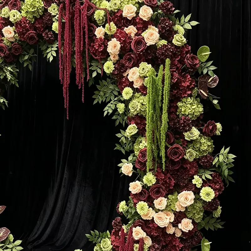 Burgundowo-szary zielony kwiat – Wedding Arch Flower recenzja i cena