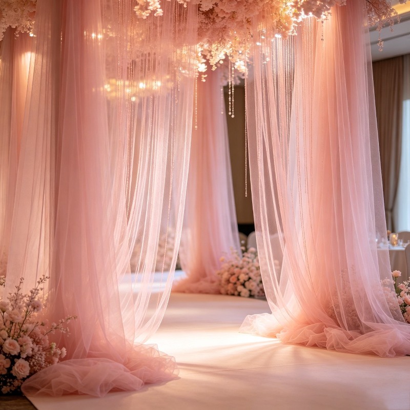 Jasnoróżowa Przezroczysta Tiul – Wedding Balloon Arch recenzja i cena