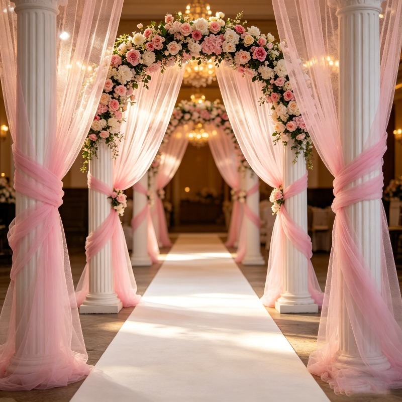 Jasnoróżowa Przezroczysta Tiul – Wedding Balloon Arch recenzja i cena