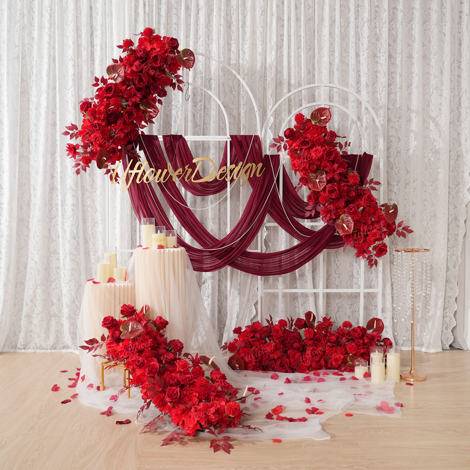 Uflower Czerwona Rządka Kwiató – Wedding Arch Flower recenzja i cena