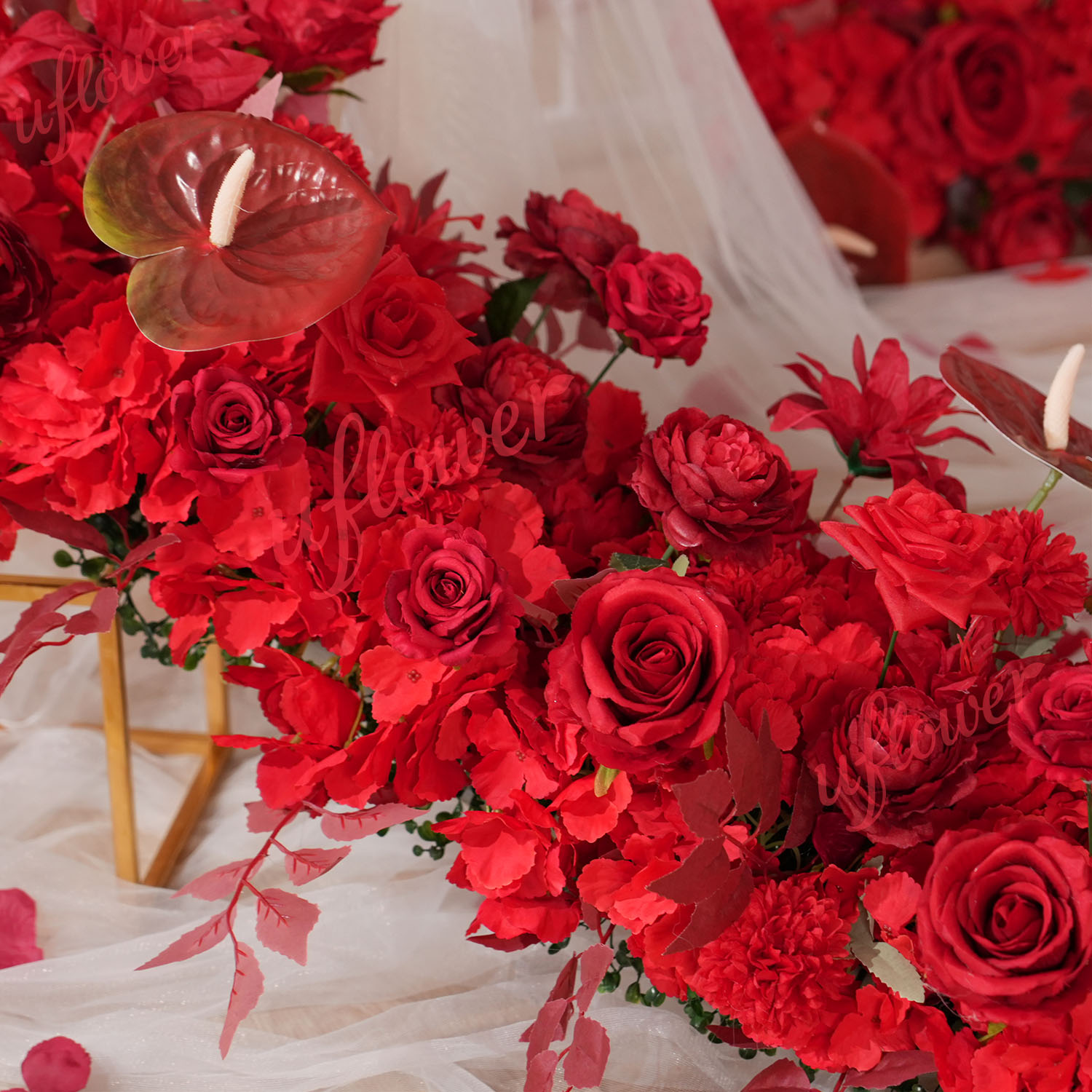 Uflower Czerwona Rządka Kwiató – Wedding Arch Flower recenzja i cena