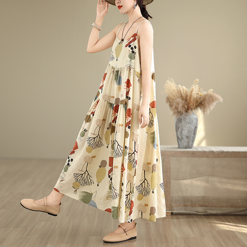 Sukienka maxi z bawełny i lnu  – Good Floral & Wedding Decor Supply recenzja i cena